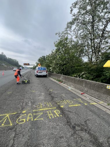 DR42 Loire, sur l'autoroute (détection de réseaux et sécurisation de chantier)